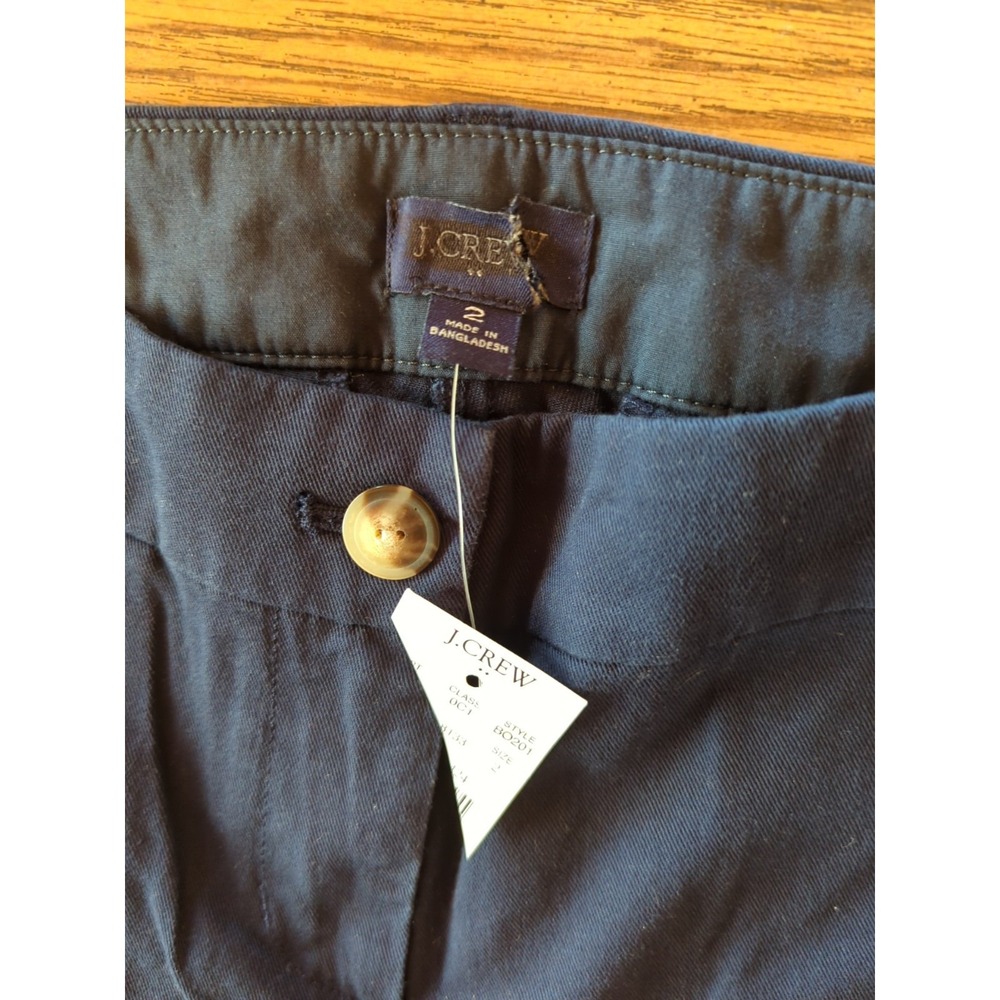 NWT Women's J Crew‎ Chino Shorts Size 2 NEW With Tags 7" Navy Blue Slash Pockets - Picture 7 of 8